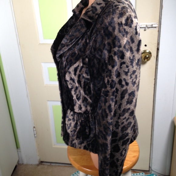 CHARLES GRAY LONDON FAUX FUR LEOPARD Sz M made in ENGLAND fun fur leopard print - Picture 5 of 6